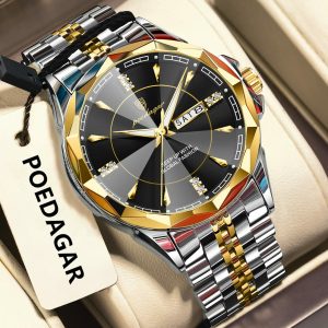 POEDAGAR 674 Stainless Steel Men’s Quartz Watch