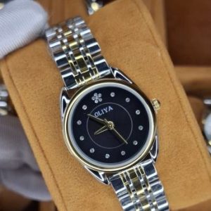 OLIYA 6658 Women’s Gold, Silver & Black Watch