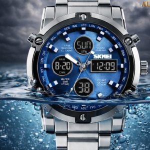 Skmei 1389 Men’s Stainless Steel Digital Watch