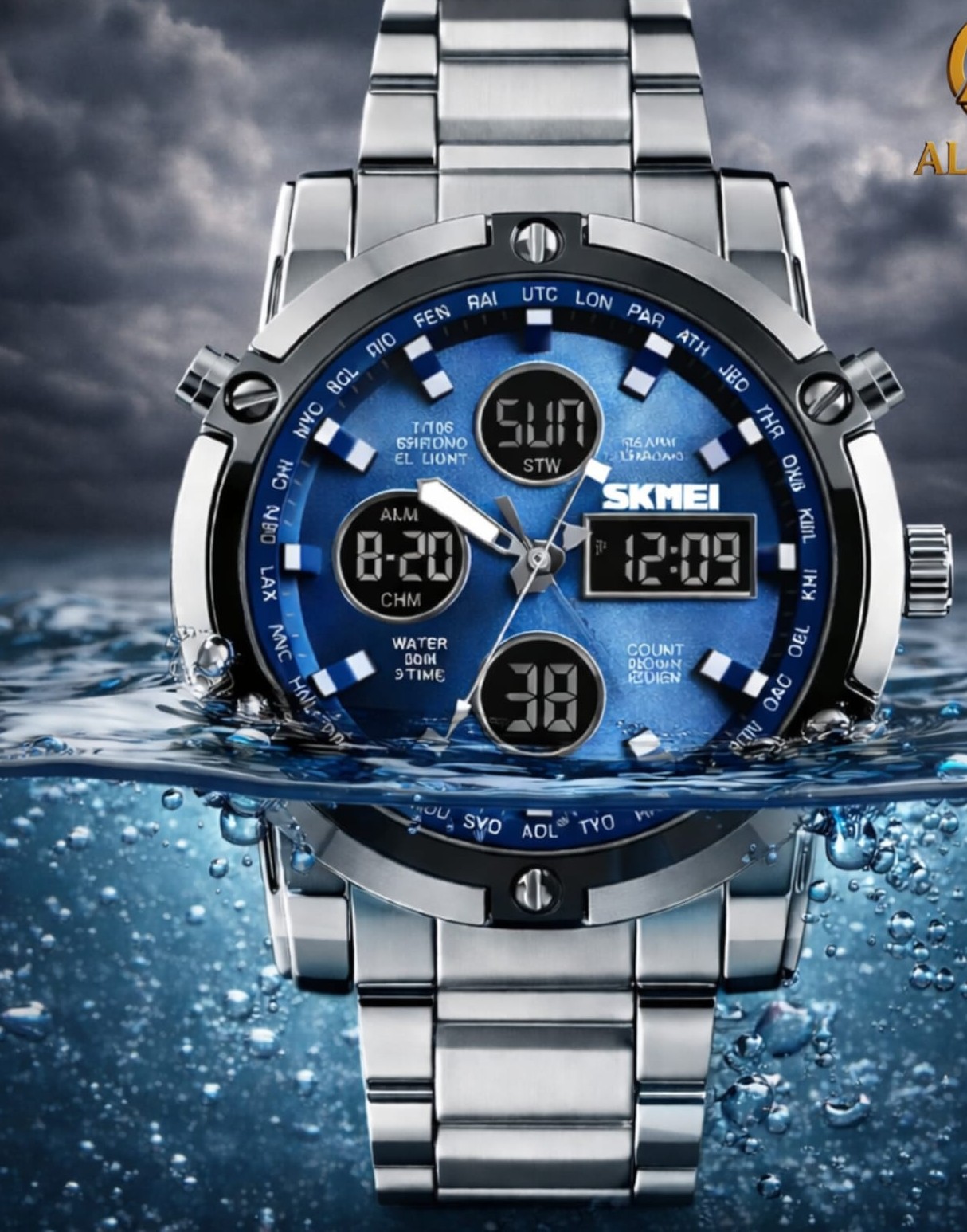 Skmei 1389 Men’s Stainless Steel Digital Watch