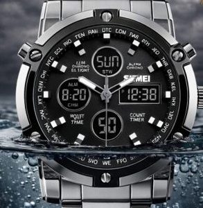 Skmei 1389 Waterproof Stainless Steel Digital Watch