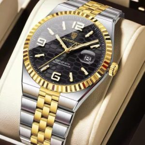 POEDAGAR 839 Fashion Business Mens Quartz Watch T. Black