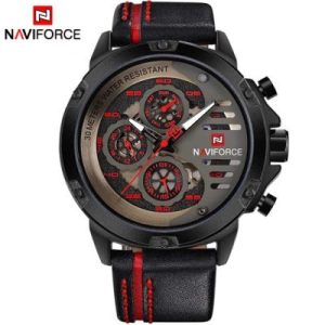 Naviforce 9110 -Black & Red Chronograph Men’s Watch