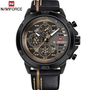 Naviforce 9110 -Black & Brown Chronograph Men’s Watch