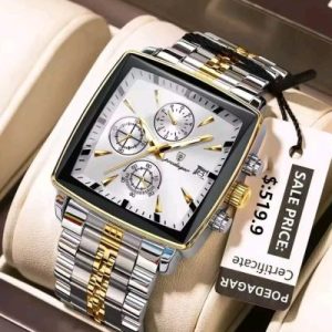 POEDAGAR 866 Luxury Square Business Man Wristwatch Waterproof