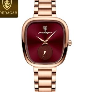 POEDAGAR 783 Waterproof Luminous Hands Female Watch Luxury Rose Red