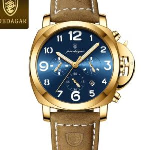 POEDAGAR 859 Luxury Sports Waterproof Luminous Mens Watch golden & Blue (Copy)